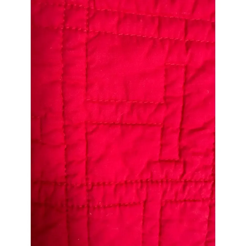 Tommy Hilfiger Red Twin Quilt T Stitching Preppy Americana Bedding 64 x 80